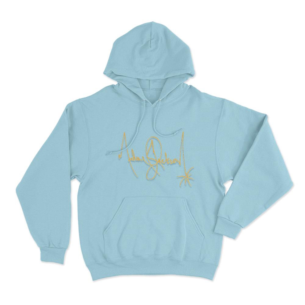 Michael Jackson Signature Unisex Hoodie Sky Blue Michael Jackson Signature Unisex Hoodie Sky Blue