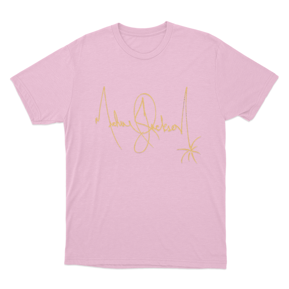 Michael Jackson Signature Unisex T Shirt Pink Michael Jackson Signature Unisex T Shirt Pink