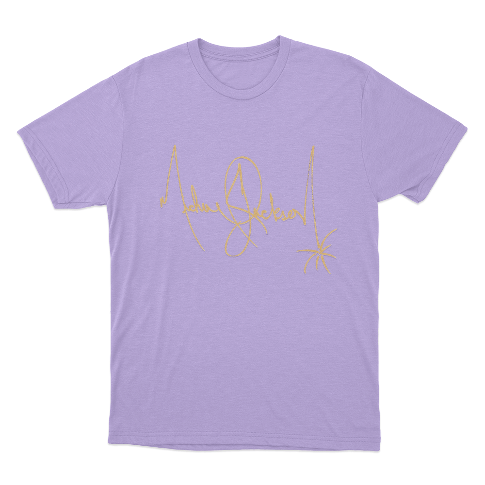 Michael Jackson Signature Unisex T Shirt Purple Michael Jackson Signature Unisex T Shirt Purple