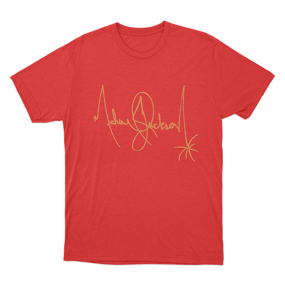 Michael Jackson Signature Unisex T Shirt Red Michael Jackson Signature Unisex T Shirt Red