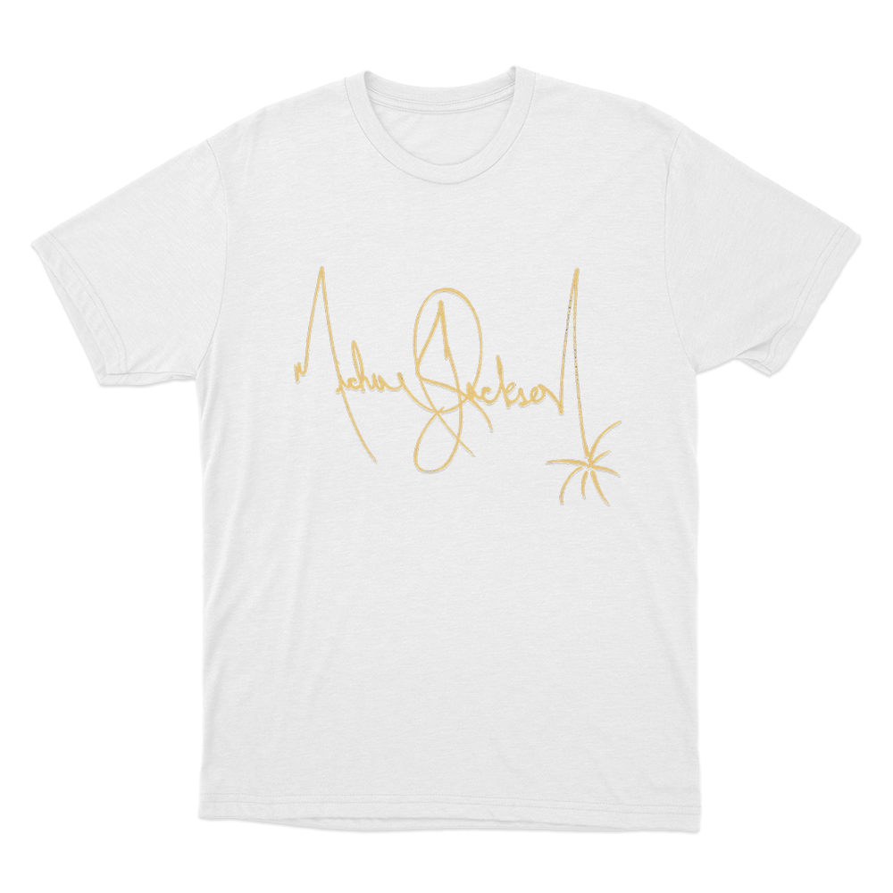 Michael Jackson Signature Unisex T Shirt White Michael Jackson Signature Unisex T Shirt White