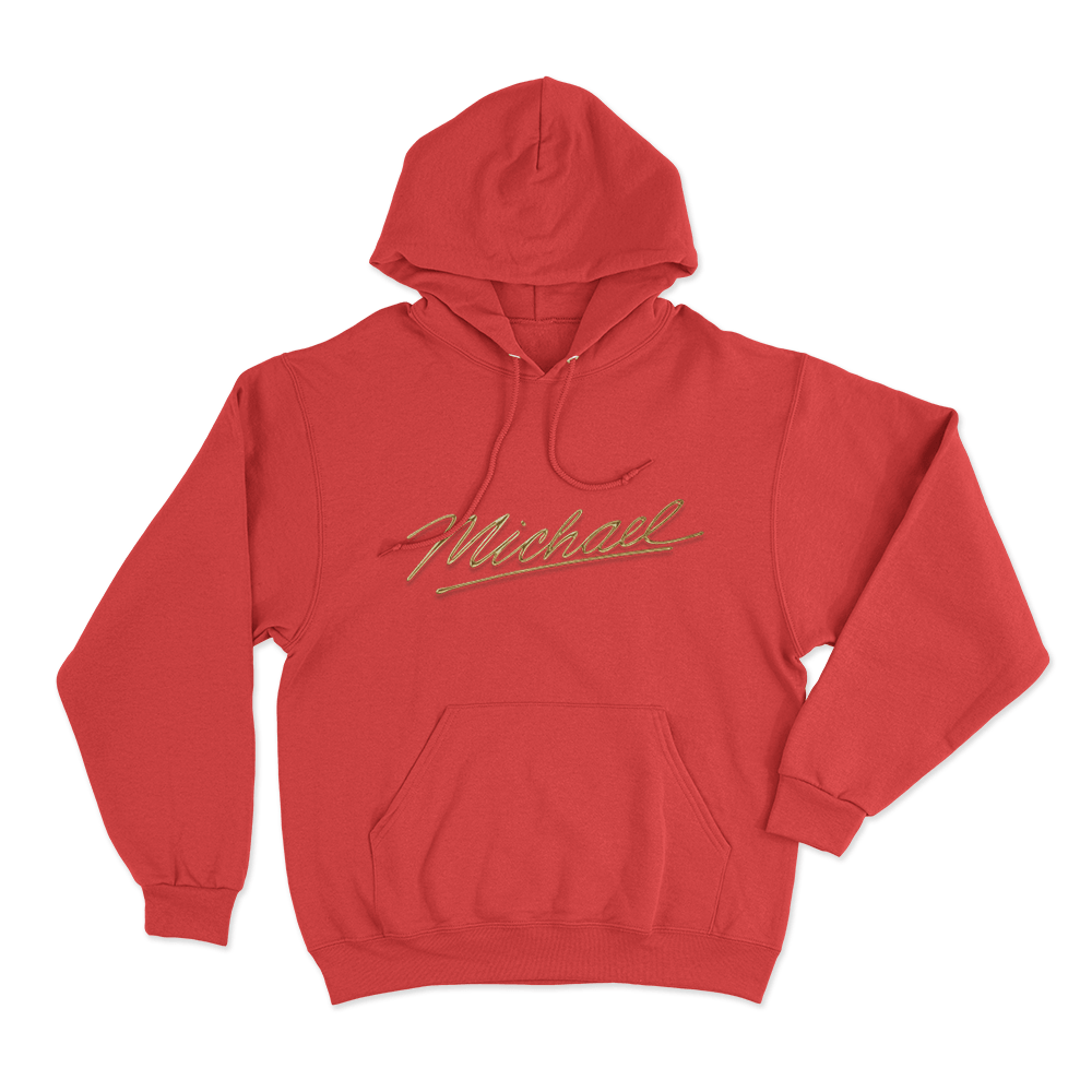 Michael Signature Unisex Hoodie Red Michael Signature Unisex Hoodie Red