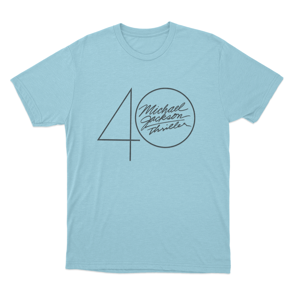 Thriller 40 Logo Unisex T Shirt Sky Blue Thriller 40 Logo Unisex T Shirt Sky Blue